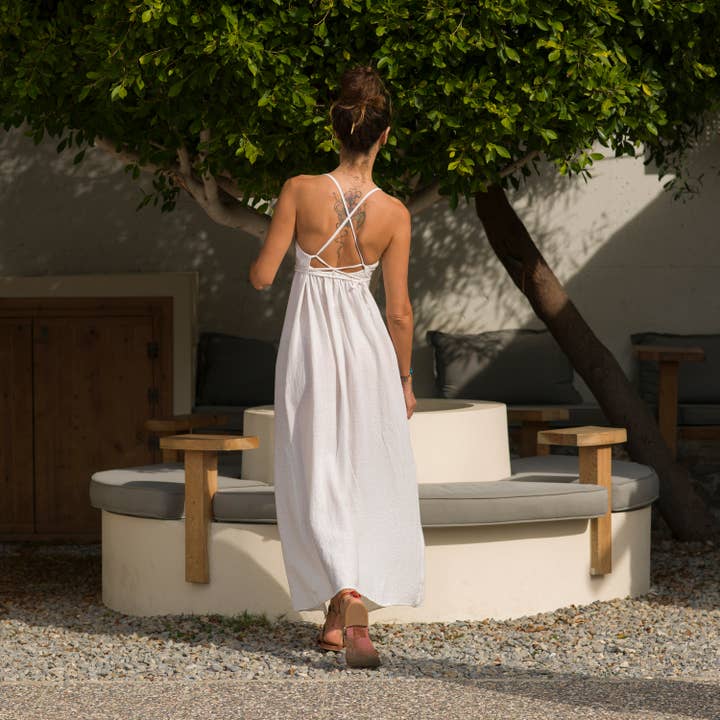 loom.ist - Wholesale Dress - Women's - Sile Maxi Halter Lace-Up Dress