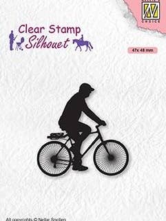 Clear Stamp Silhouette Men-Things Cyclist for wholesale by Ecstasy Crafts Distributing