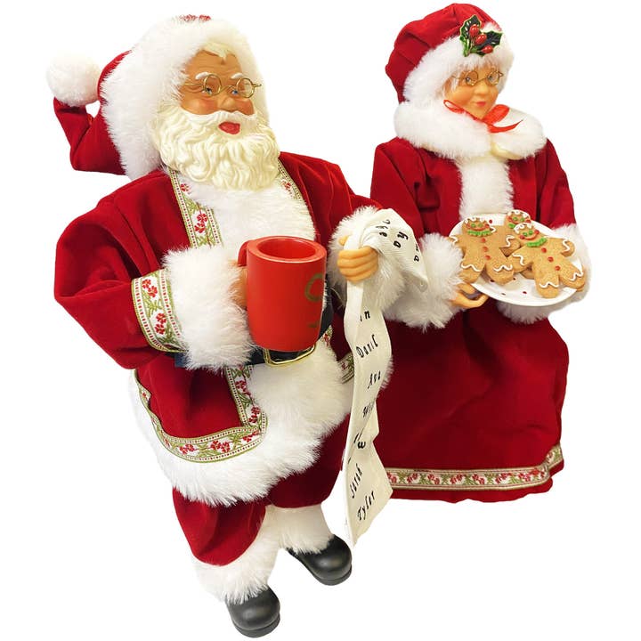 Santa’s Workshop Inc. - Wholesale Christmas Decoration - 12" Mr. and Mrs. Claus, Set of 21