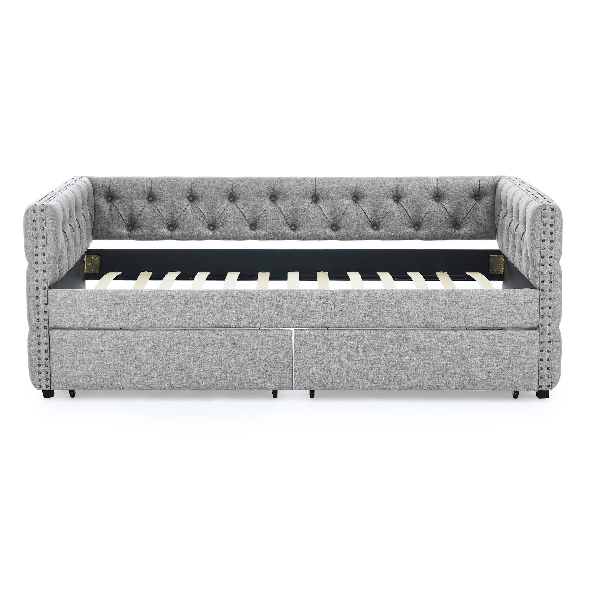 39F Inc. - Wholesale Bed - Upholstered Twin Size Daybed with Two Drawers with Button27