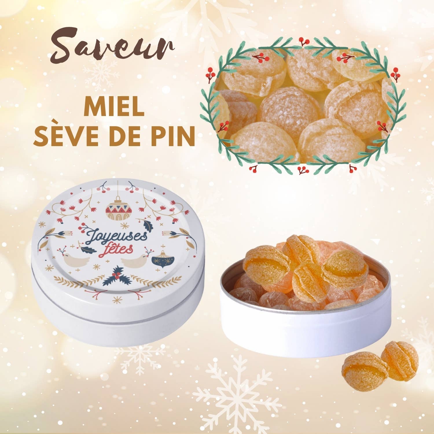 Bonbon-France – Engroshandel Bolcher – Slik | 50 æsker + gratis træskærm | FEST | 70 mm3