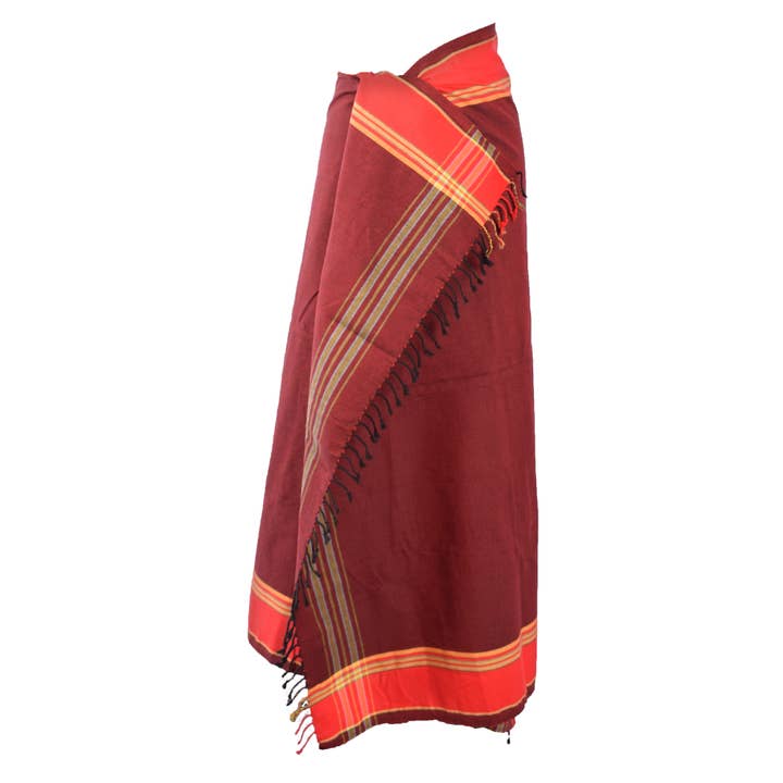 Kikoy Beach Towel Maroon for wholesale by Africulture