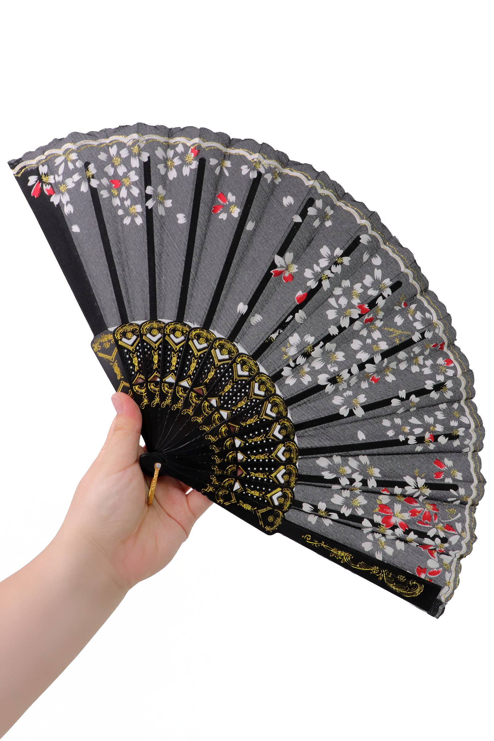 ASSORTED Butterfly Floral Gauzy Hand-held Folding Fan for wholesale on Faire2