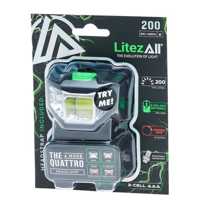 LitezAll - Wholesale Flashlight - LitezAll Quattro 4 Mode LED Head Lamp36
