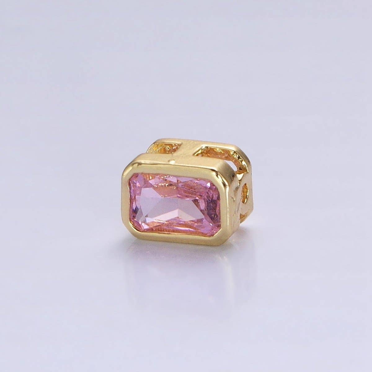 Aim Eternal - Wholesale Individual Charm/Pendant - Mini Rectangle Bead Spacer CZ Micro Pave Geometric Spacer Bead Connector Charm B-435 B-438 B-439 B-445 B-454 B-455 B-6745