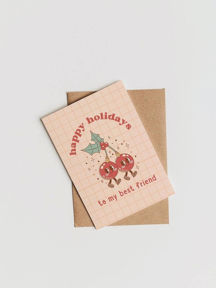 Tarjeta de Navidad Retro Groovy | Tarjeta de Navidad Cereza para venta al por mayor de Fleurs on Sunday