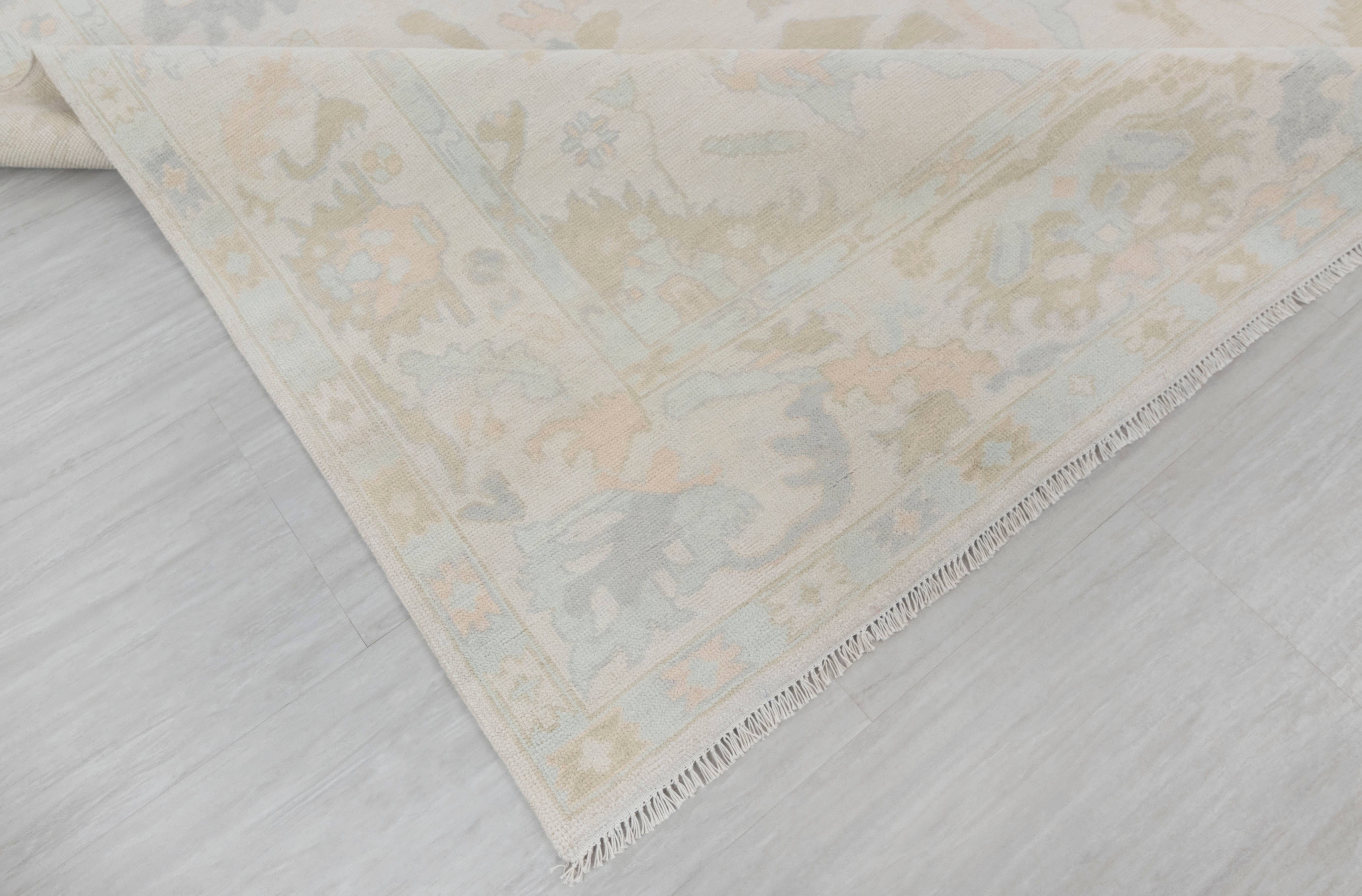 Aesthetic Homes LLC - Wholesale Area Rug - Cream Modern Oushak Rug, Hand-Knotted Wool, Custom Size 17255