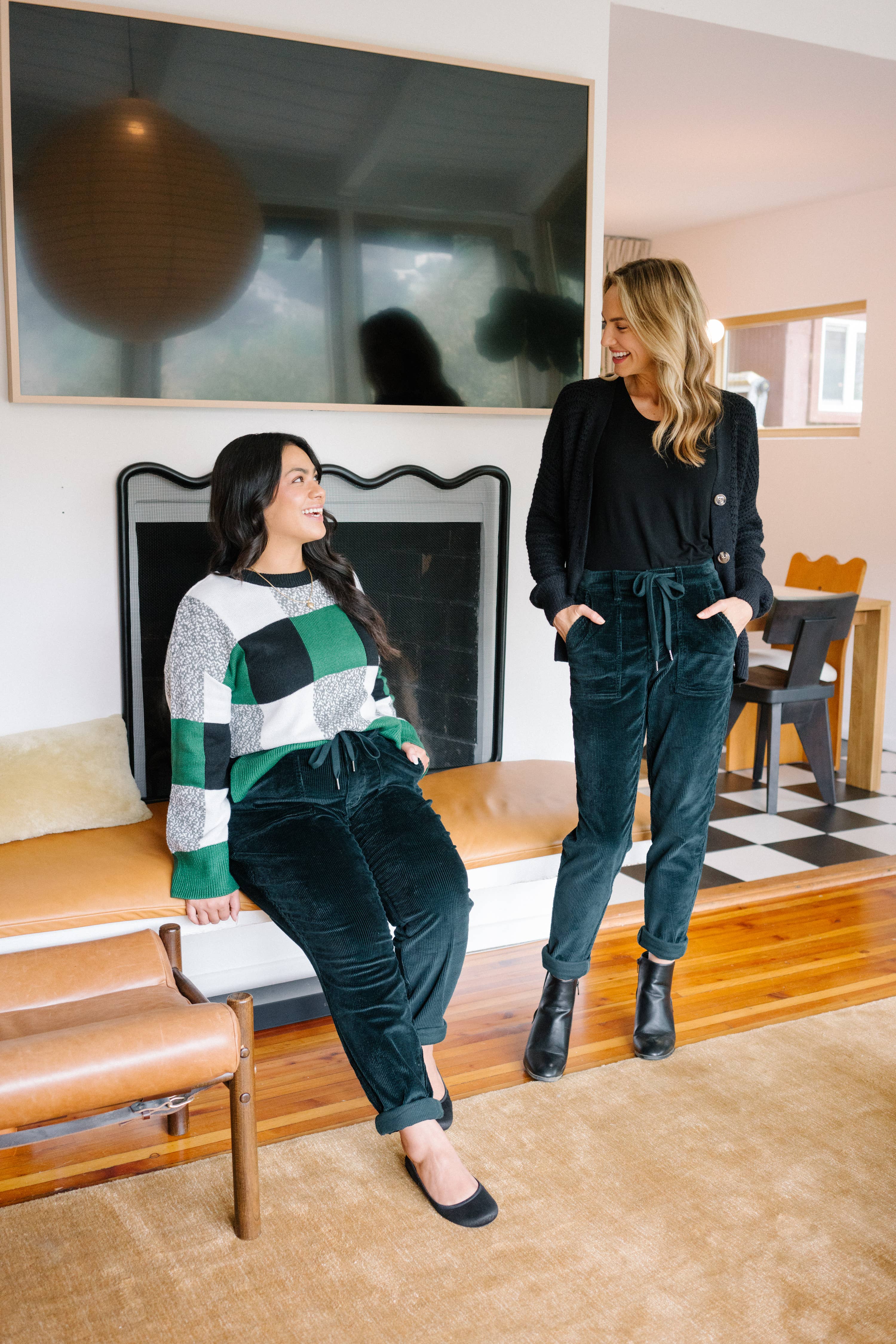 Emrld High Waisted Corduroy Cuffed Jogger for wholesale on Faire2