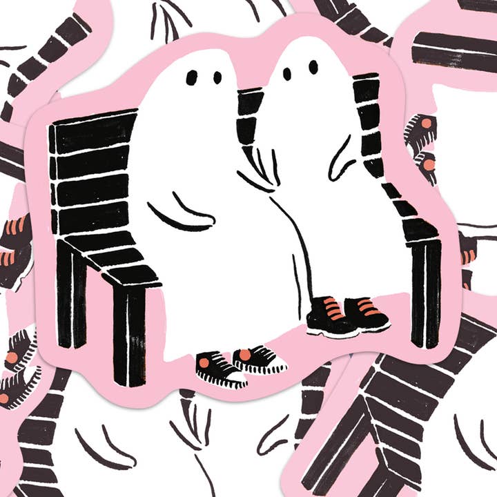 Cute Ghosts – Eco-Friendly Sticker for wholesale by Hayley Wells Illustration
