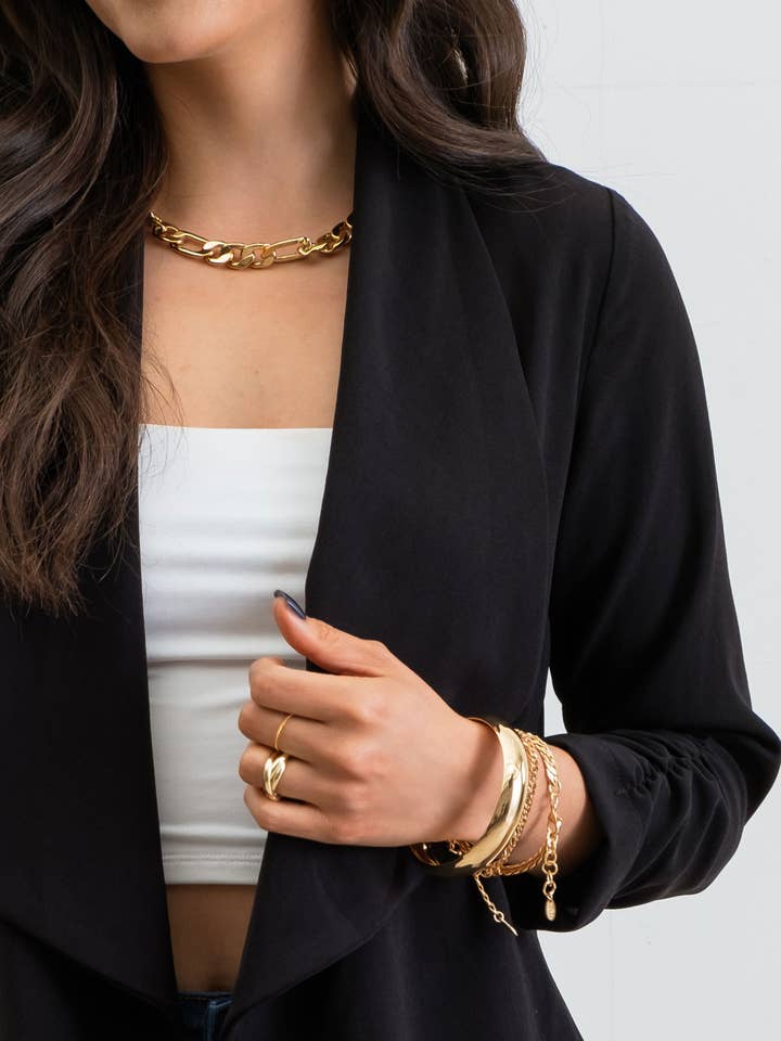 Blu Pepper - Vente Blazer – femme - Blazer à manches 3/4 froncées4