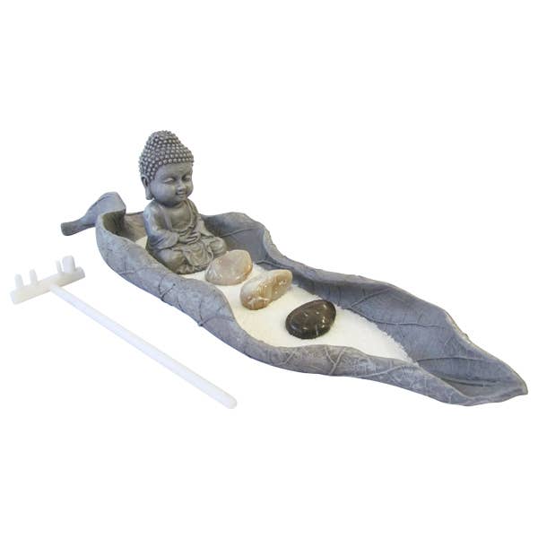 Zen Garden - Buddha in leaf - Small. for wholesale by Nature's Expression