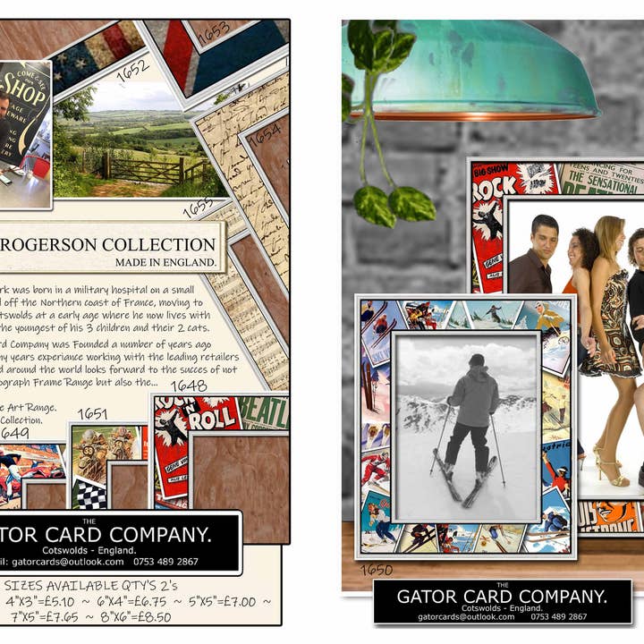 Gator cards – wholesale Picture frame – 1658 Map Paper Veneer 4"x3" Photo Frame. 2