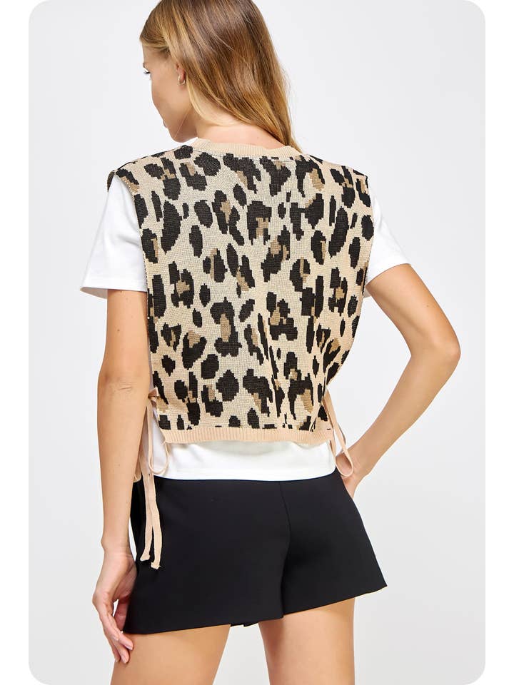 Strut & Bolt - Vente Chemisier – femme - T-shirt en tricot contrasté en tricot léopard4