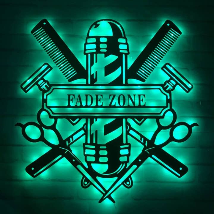 Glow Neon – wholesale Neon sign – Personalized Barber Shop Name Metal Sign5
