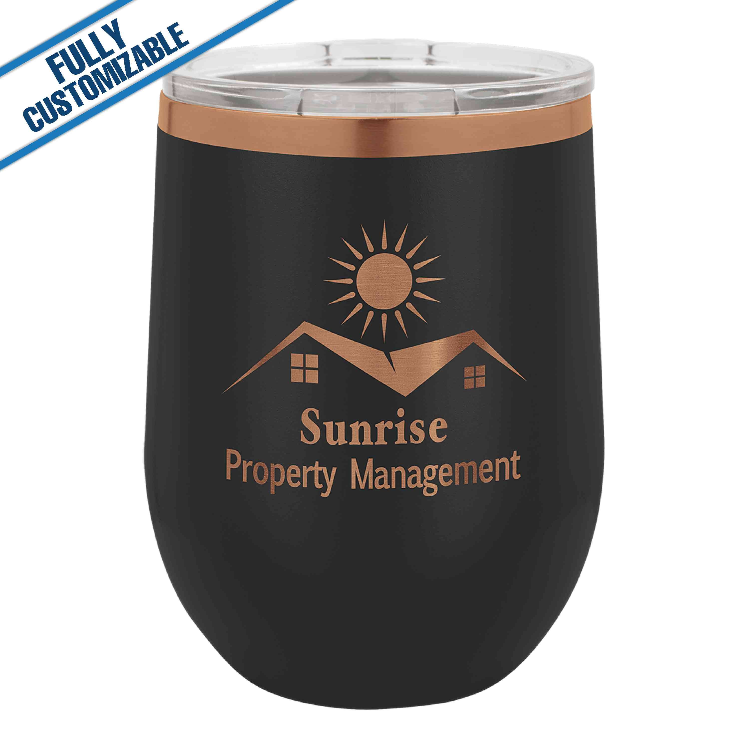 GiftWorksPlus - Vente Gourde/bouteille isotherme - 12 oz. Gobelet à vin gravé sans pied entièrement personnalisable17