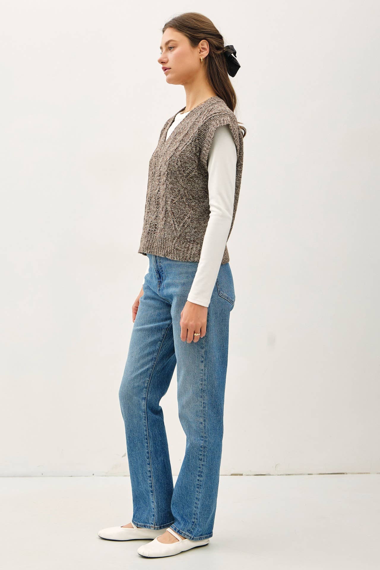 Be Cool - Wholesale Sweater Vest - Women's - CHUNKY CABLE KNIT SWEATER VEST17