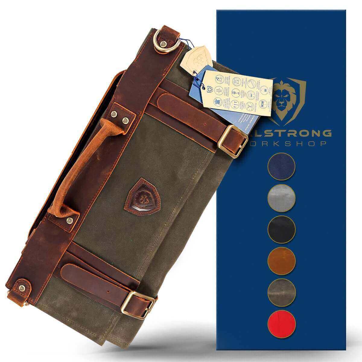 Dalstrong - Wholesale Kitchen/Utility Knife - 12oz Heavy Duty Canvas & Leather | Desert Drifter Brown | Nomad Knife Roll | Dalstrong ©3