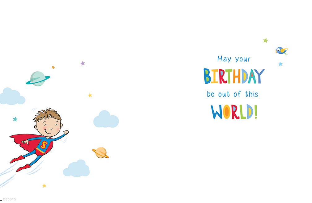 Piccadilly Greetings - Wholesale Birthday Card - Juvenile Birthday Card, Age 7 M, Superboy1
