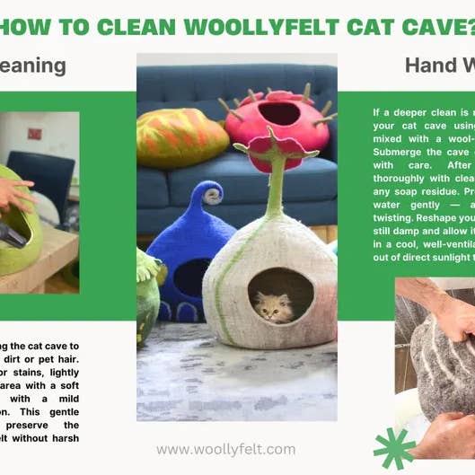 Woollyfelt - Wholesale Pet Cave - Cat/Dog - Felt Cat Cave - Colorful Pet Hideaway and Bed12