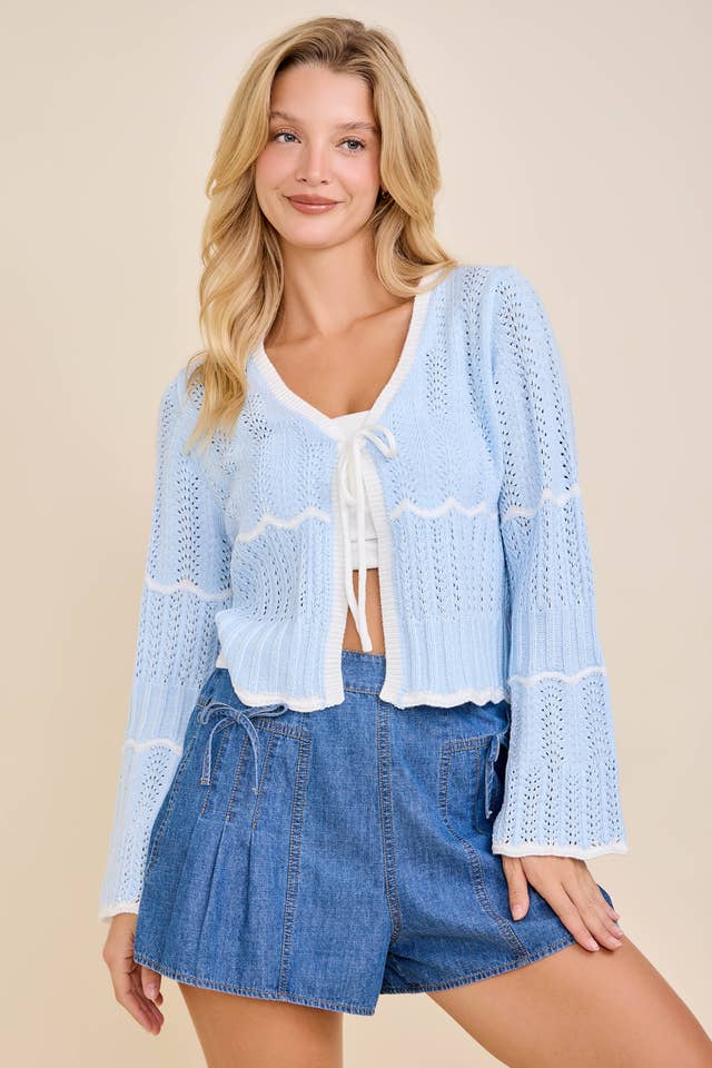 Main Strip - Wholesale Cardigan - Dames - KNOOPSLUITING POINTELLE VEST6