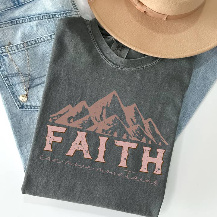 Faith Can Move Mountains for wholesale by Trendy Tees Wholesale And Boutique