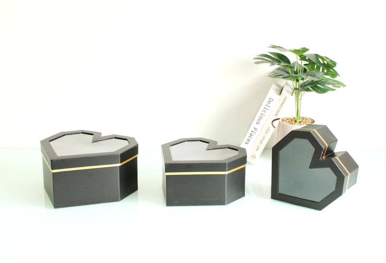 Elegant Design Supply - Wholesale Decorative Box - Diamond Heart Shape Flower Box with Clear Lid3