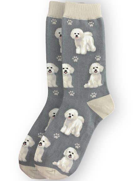 E&S Pets - Wholesale Socks - Unisex - Bichon Frise - Fun Novelty Dog Socks - Unisex1