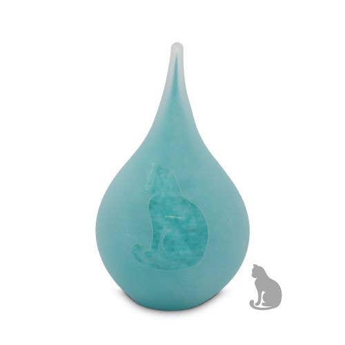 CUBOS - Vente Urnes - Urne goutte turquoise en verre 180 ml4