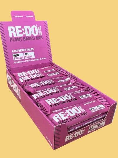Raspberry Protein Bars for wholesale by RE:DO Plant Based Protein Bar