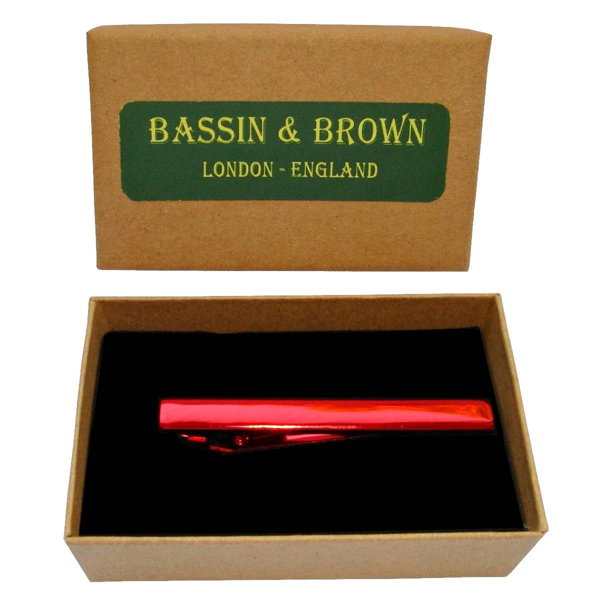 Bassin And Brown - Vente Pince à cravate – homme - Barre de cravate métallique unie - Rouge2