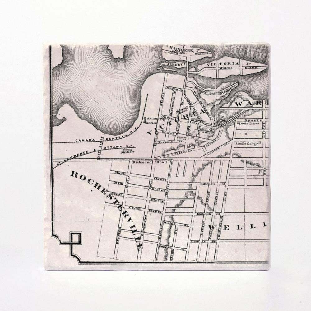 Versatile Coasters Canada - Wholesale Coasters - Vintage Ottawa Map from 1878 Coasters4