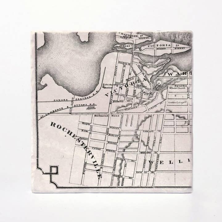 Versatile Coasters Canada - Wholesale Coasters - Vintage Ottawa Map from 1878 Coasters4