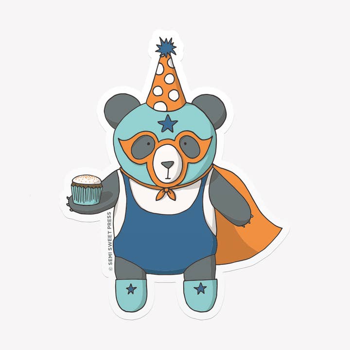 Adhesivo de vinilo Luchabear para venta al por mayor de Semi Sweet Press