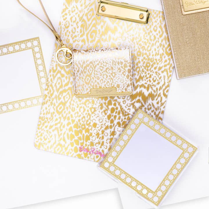 Lilly Pulitzer by Lifeguard Press - Wholesale Clipboard - Acrylic Clipboard, Gold Pattern Play