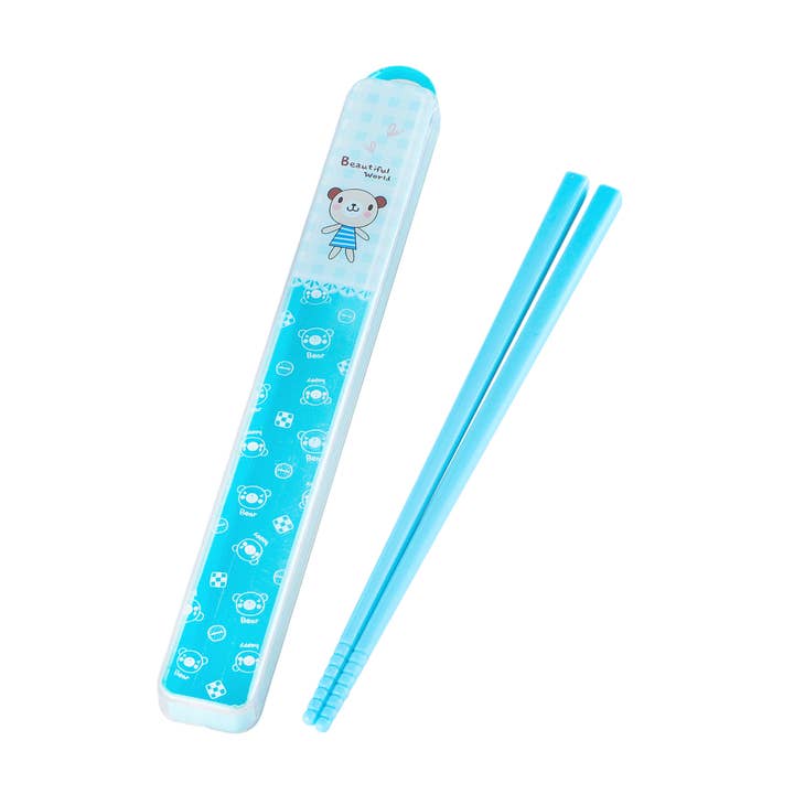 Urban Tokyo - Wholesale Chopsticks - Chopsticks with Case Portable Travel Reusable Set Blue (1/200)
