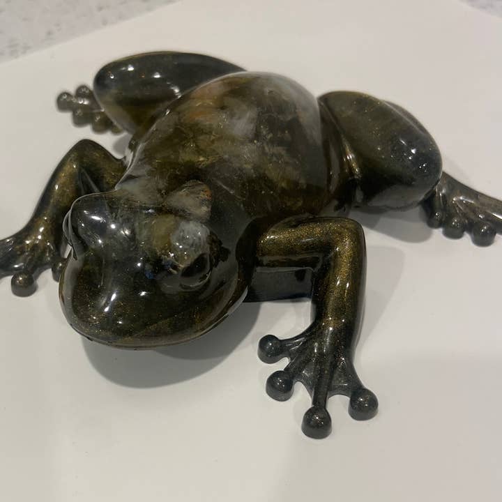 Frog Figurine with Citrine Crystals for wholesale by Seriously Perfect Finds, LLC