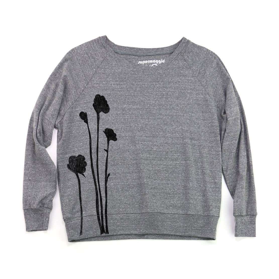Supermaggie @ Faire - Wholesale Graphic Sweatshirt - Women's - Shadow Flowers Pia Tri Blend Pullover1