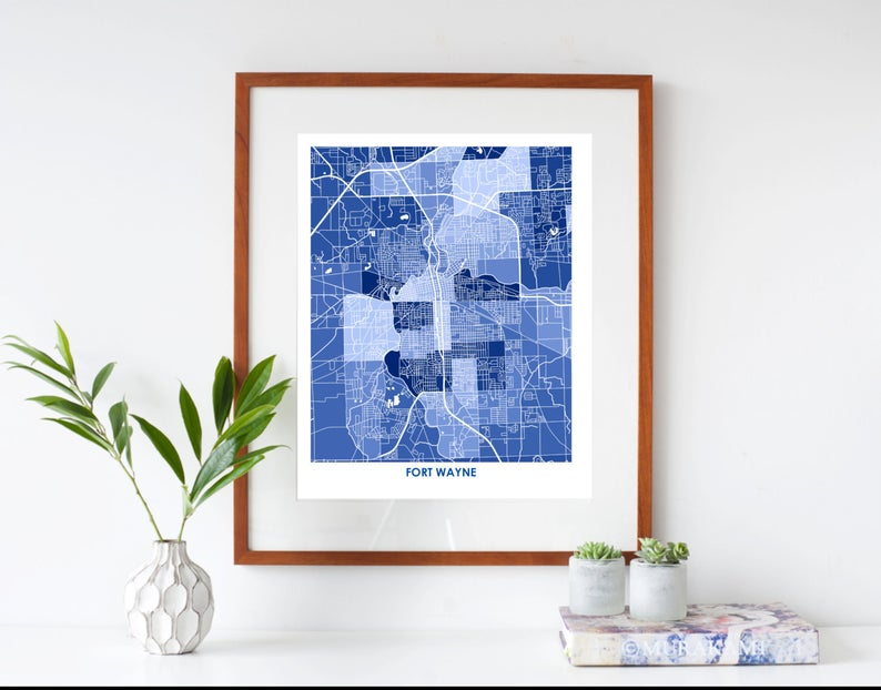 Juanita's Adventures - Wholesale Art Print - Juanitas Fort Wayne Map Print3