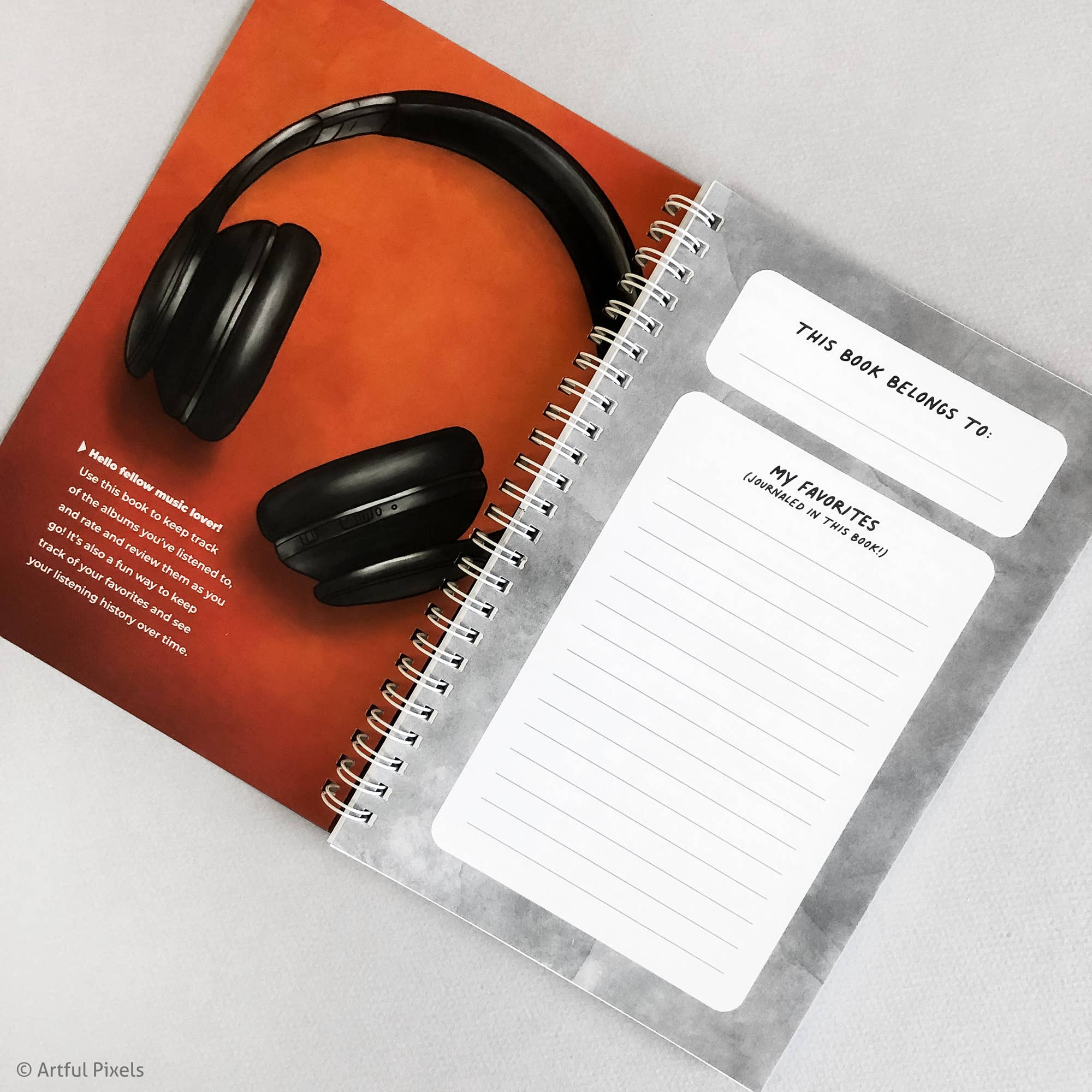 Artful Pixels - Wholesale Journal/Diary - Music Album Logbook | Journal for Music Lovers2