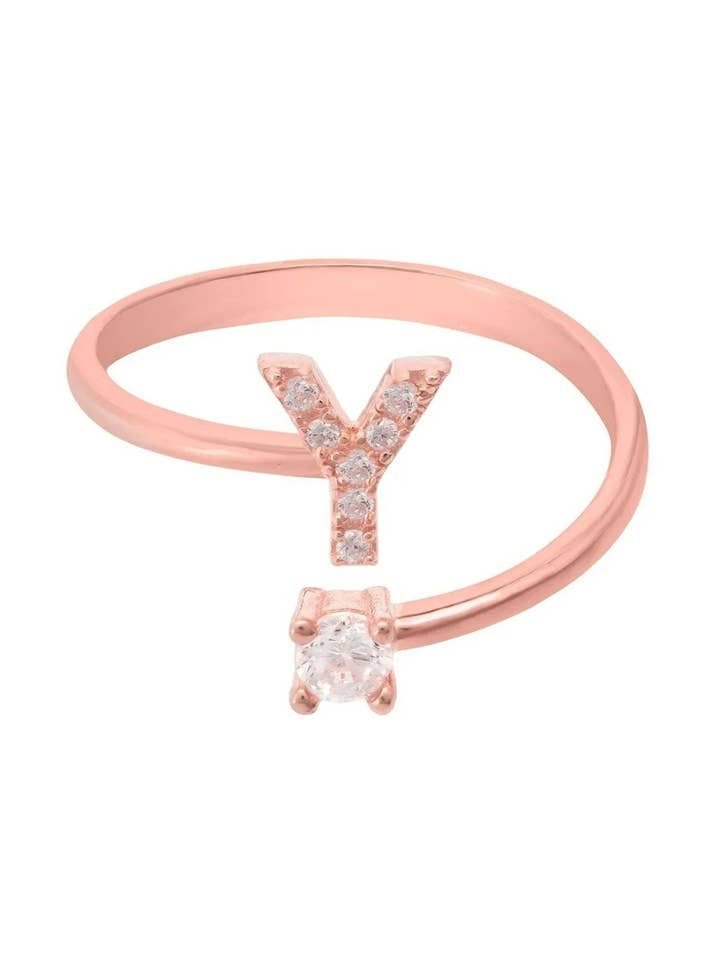 Initial Ring Rosegold Y for wholesale by Latelita