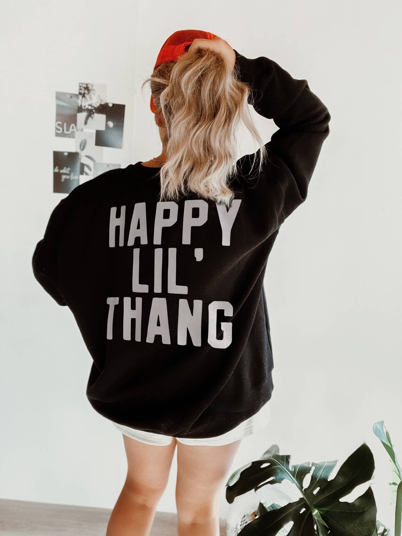WE THE BABES - Wholesale Graphic Sweatshirt - Women's - Happy Lil Thang Graphic Womens Sweatshirt - Black1