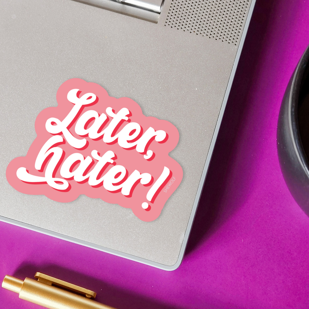SHEWOLF Designs - Vendita all'ingrosso Adesivo - Adesivo: Più tardi, odiatore! —Adesivo in vinile impermeabile, divertente e sarcastico1