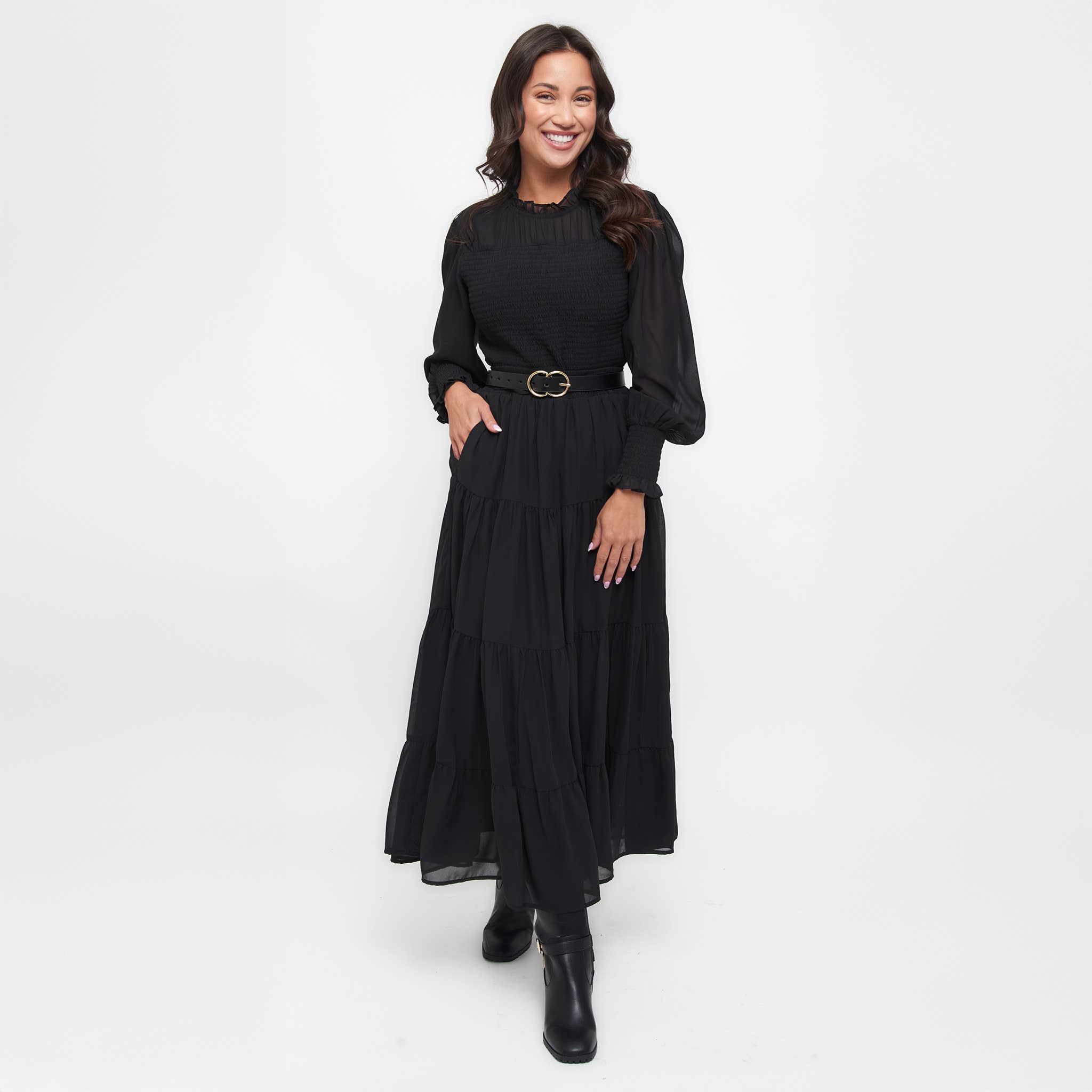 Elsie & Zoey - Vendita all'ingrosso Gonna - Donna - Gonna Maxi a Strati Hazel Georgette19