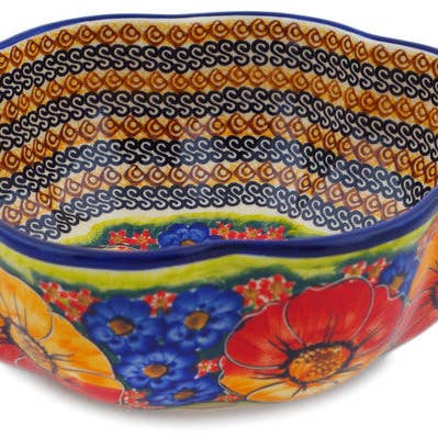 Bowl 10" Bright Beauty Theme UNIKAT for wholesale by Polmedia Polish Pottery