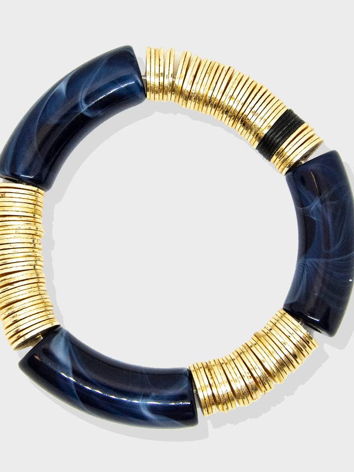 Bracelet Zo Marbré Bleu Marine pour la vente par Allie + Bess