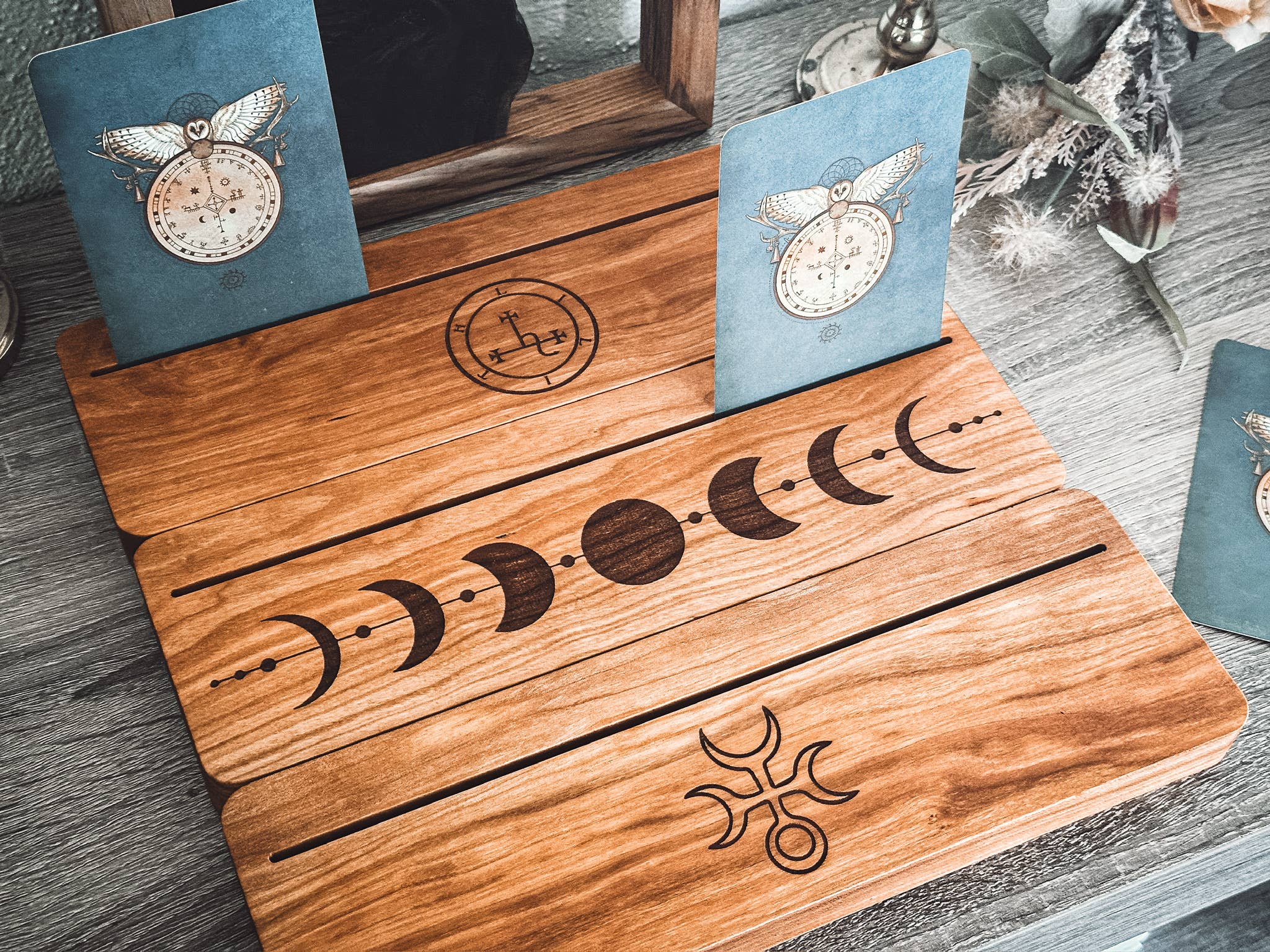 Third Eye Creation Company – wholesale Decorative tray – Custom Card Holder, Personalized Wooden Oracle Holder1