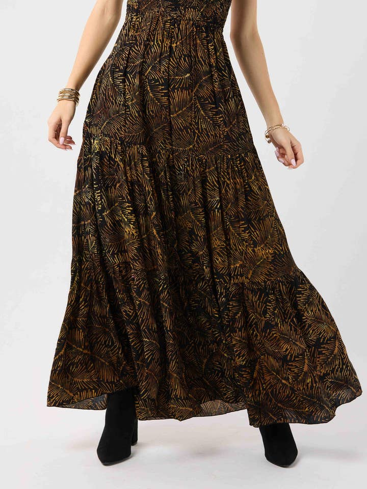 Batik Palms Black Kailani Maxi Dress for wholesale on Faire5