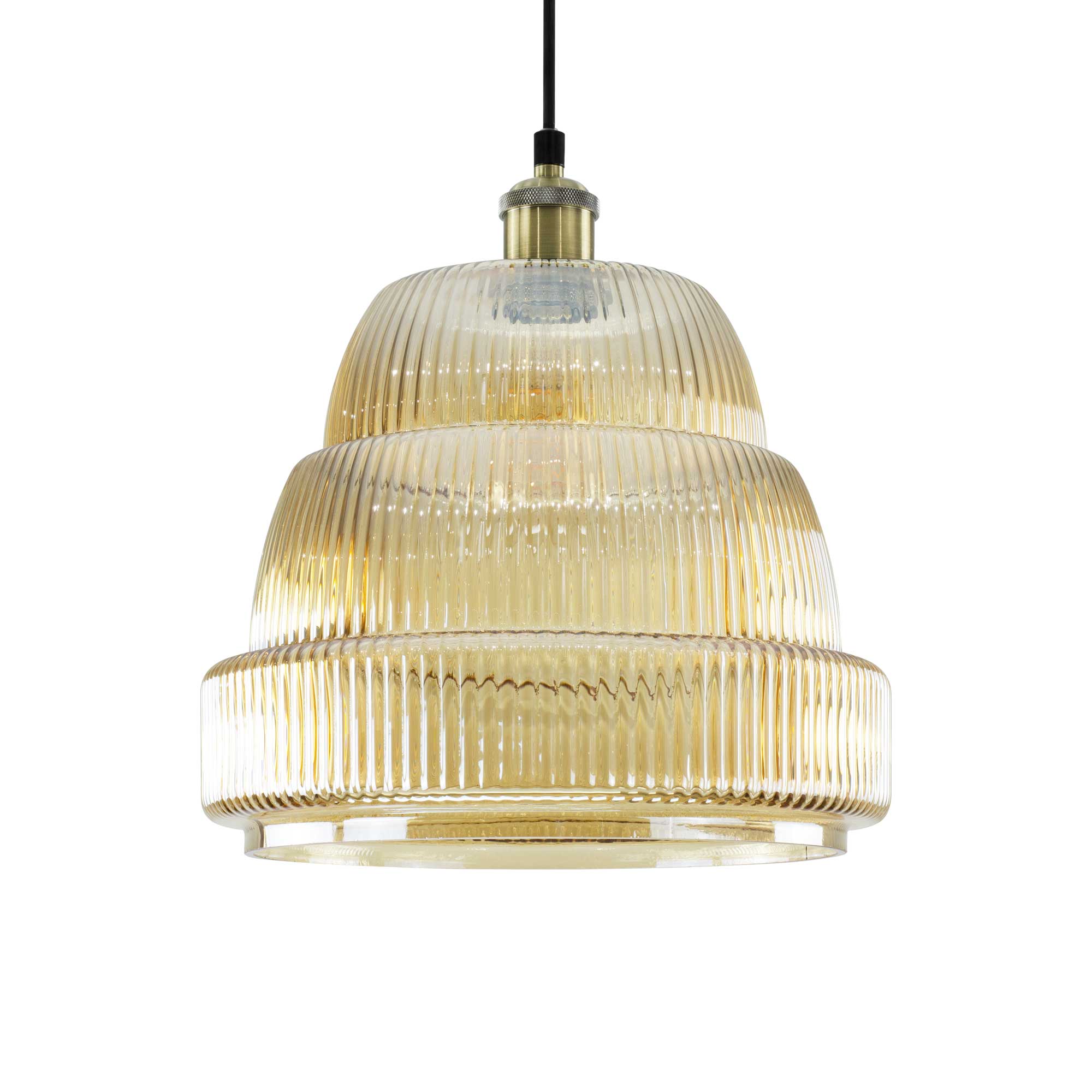 C-Création - Wholesale Kroonluchter/hangend licht - Gekleurd geribbeld glazen hanglamp Chani12