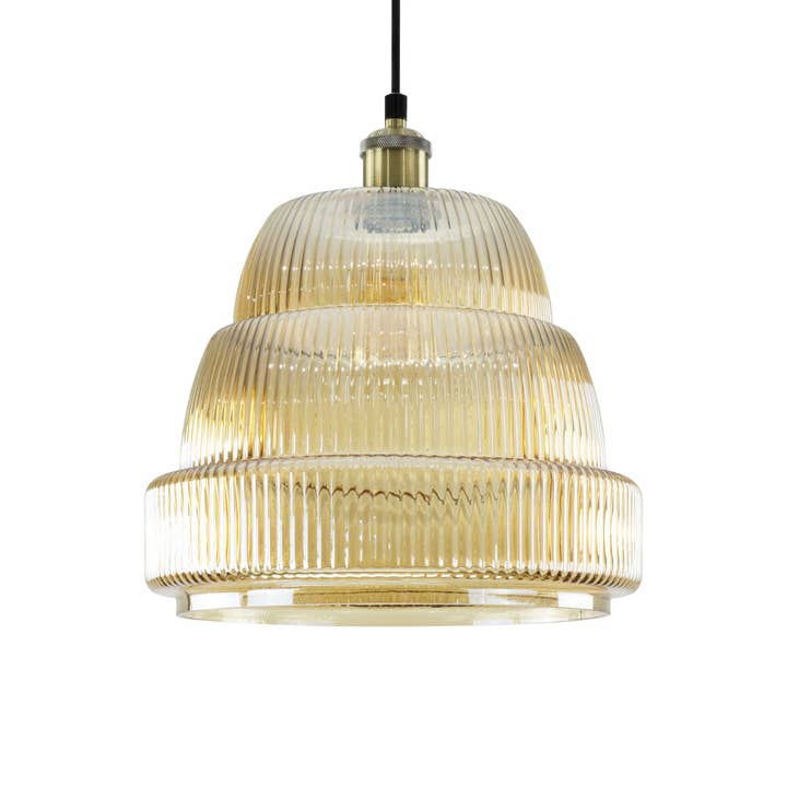 C-Création - Wholesale Kroonluchter/hangend licht - Gekleurd geribbeld glazen hanglamp Chani12