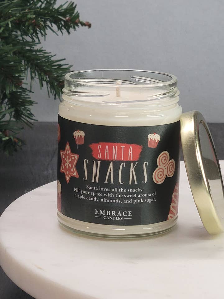 Santa Snacks - Maple & Almond Candle for wholesale by Embrace Candles
